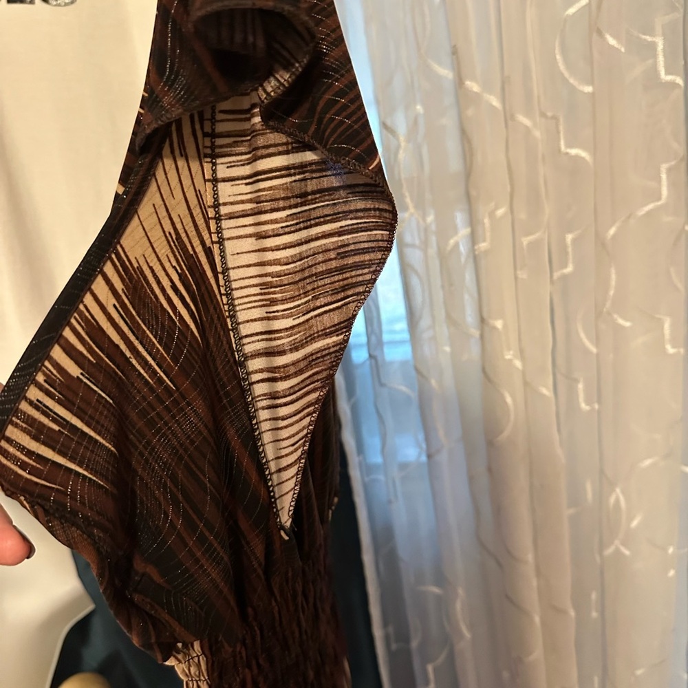 Source Unknown Brown and Gold Maxi Dress - Picture 3 of 4